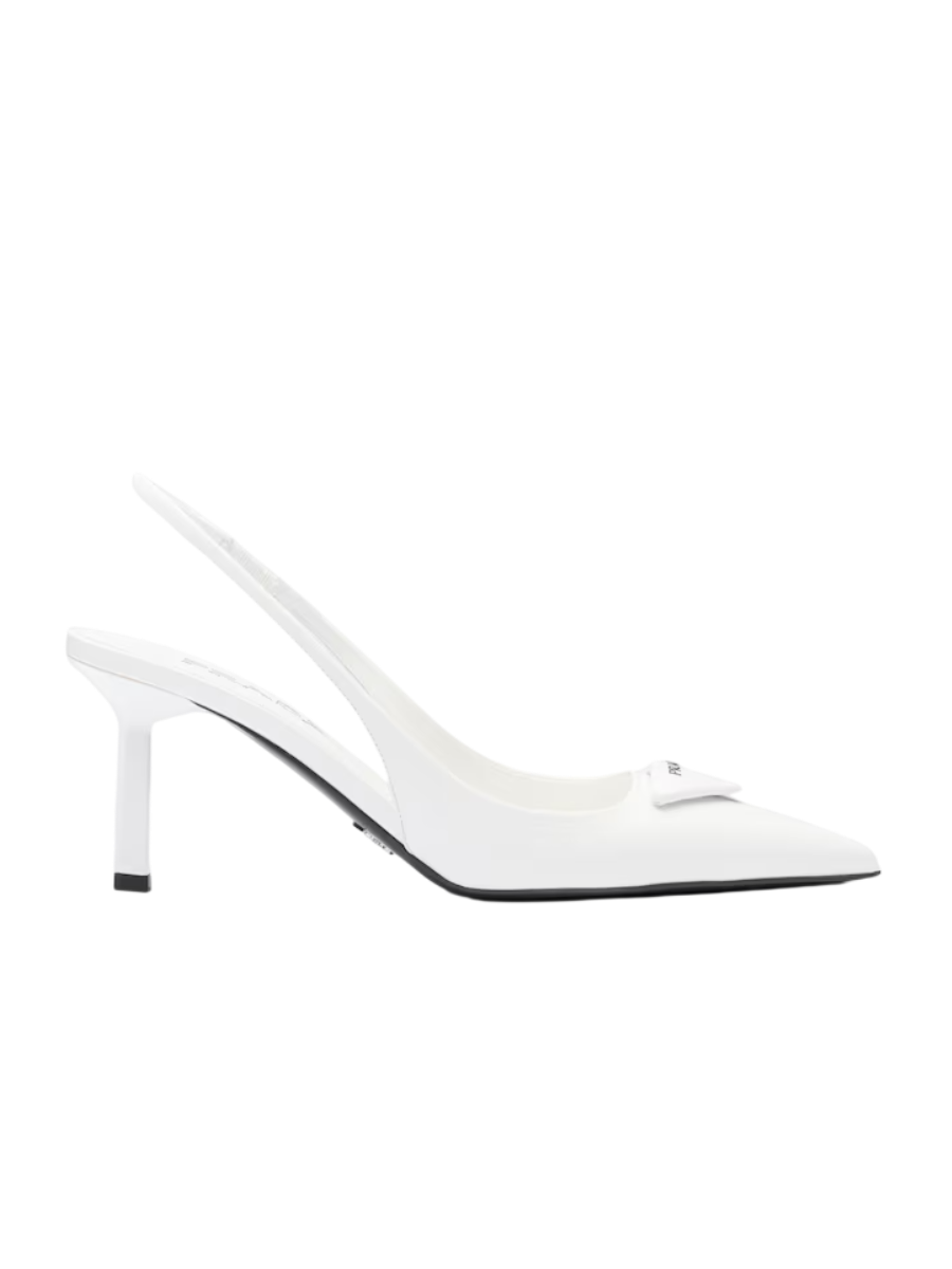 Prada Escarpins à bride arrière en cuir brossé