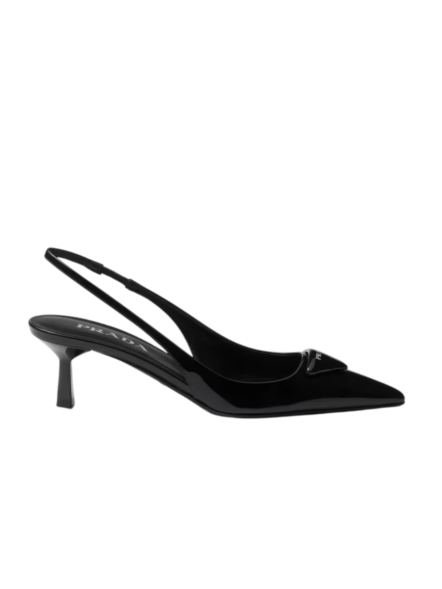 Prada Escarpins à bride arrière en cuir verni 2