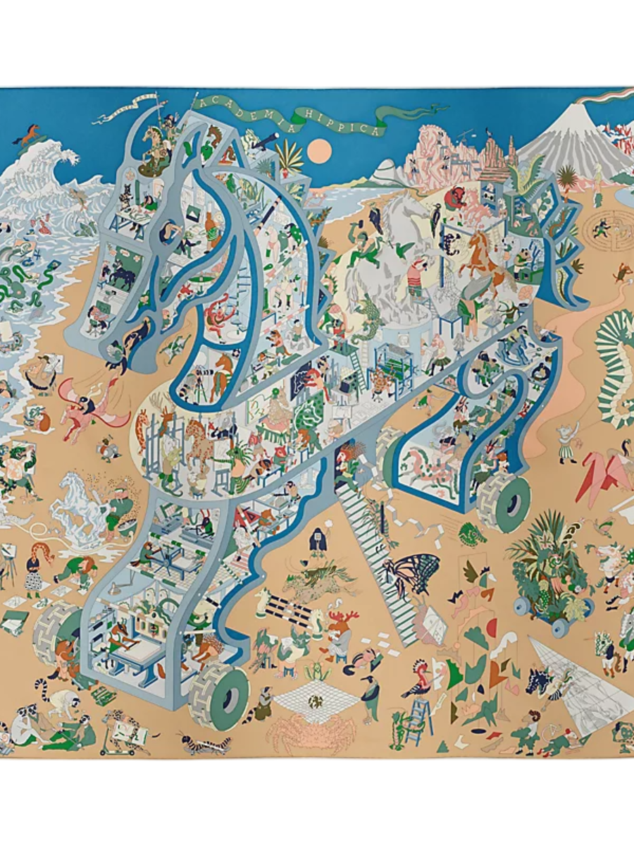Hermes Carré 90 Academia Hippica
