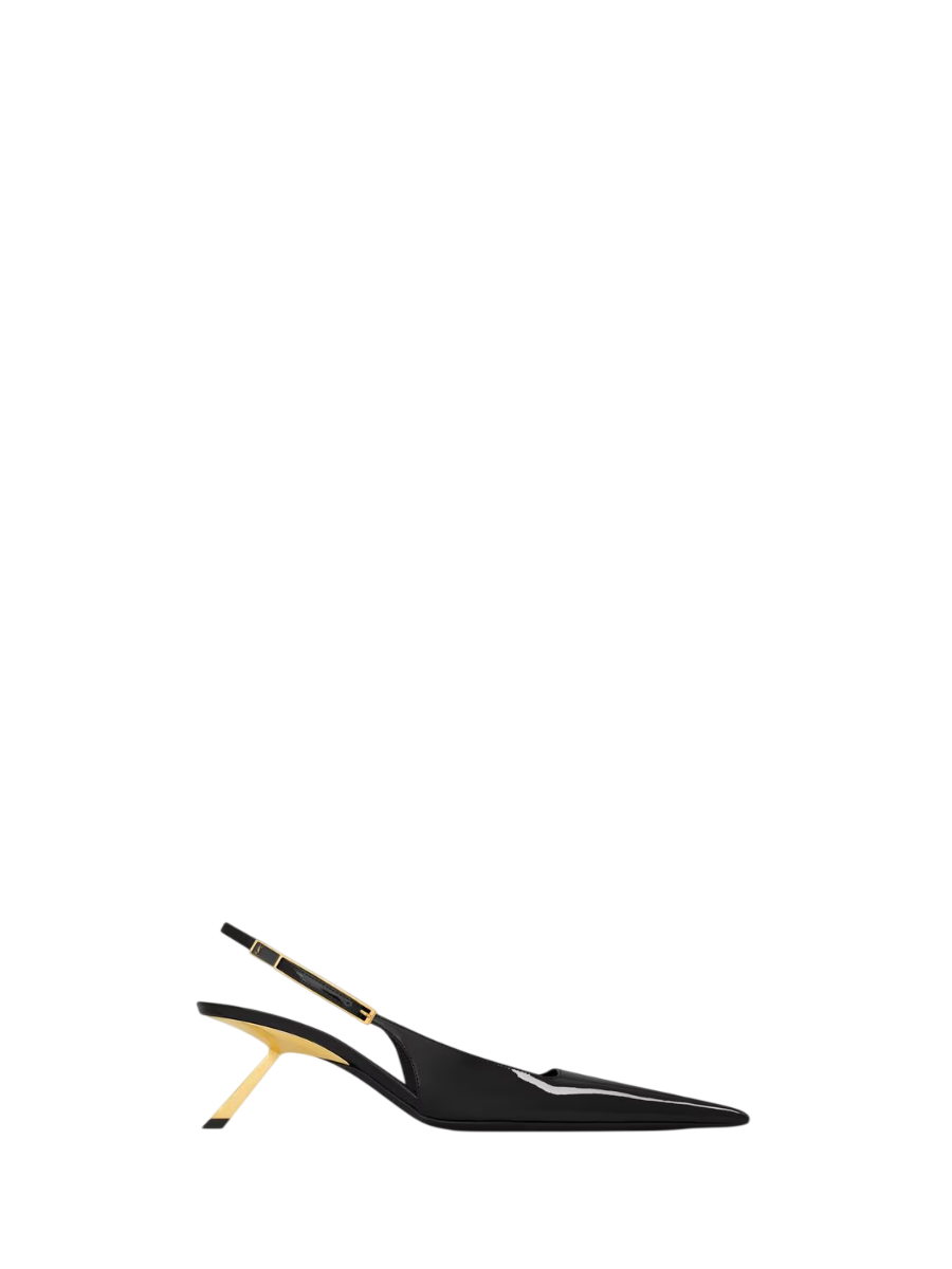 Yves Saint Laurent Lee Slingbacks en Cuir Verni